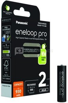 Įkraunamos baterijos Panasonic ENELOOP Pro BK-4HCDE/2BE, 930 mAh, 500 (2xAAA)