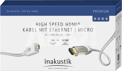 in-akustik Premium HDMI kabelis Ethernet micro HDMI-HDMI 3,0m