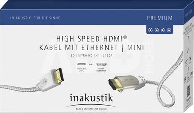 in-akustik Premium HDMI Cable w. Ethernet mini HDMI-HDMI 3,0 m