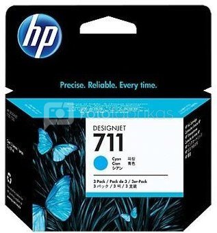 HP no.711 Cyan Ink Cartridge 29-ml 3-pack