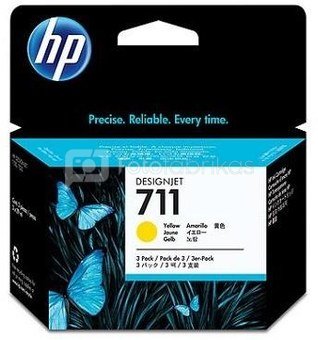 HP no.711 Yellow Ink Cartridge 29-ml 3-pack