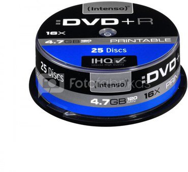 1x25 Intenso DVD-R 4,7GB 16x Speed Cakebox printable