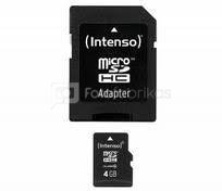 INTENSO MEMORY MICRO SDHC 4GB C10/W/ADAPTER