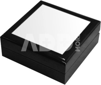 Prisiminimų dėžutė su nuotrauka (14x14cm, juoda)