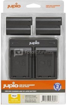 Jupio 2x EN-EL15C akumulatori ar 2100mAh ietilpību + USB dubultais lādētājs parezdēts Nikon