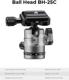 K&F 66 "/168cm Camera Tripod,Lightweight and Compact Aluminum Super Portable DSLR Tripod