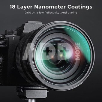 K&F 82MM C Series Black Mist Filter 1/8, Ultra-thin multilayer Green Coating