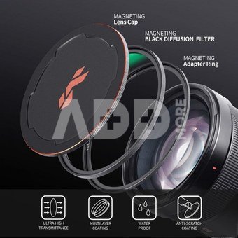K&F 82mm Magnetic Black Mist Filter 1/4 Special Effects Filter HD Multi-layer Coated, Waterproof/Scratch-Resistant/ Anti-Reflection, Nano-X Series