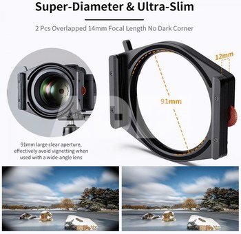K&F High-End Square Bracket System, with built-in 95mm CPL, with 67/72/77/82mm adapter ring Square N