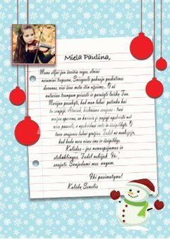 Kalėdų Senelio laiškas "Sniegelis"
