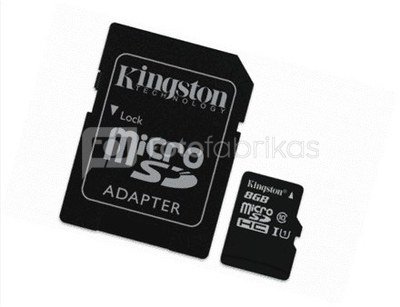 Kingston 8GB microSDHC UHS-I Class 10 SD Adapter