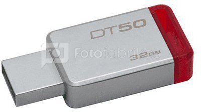 Kingston DataTraveler 50 32 GB, USB 3.0, Red, Silver