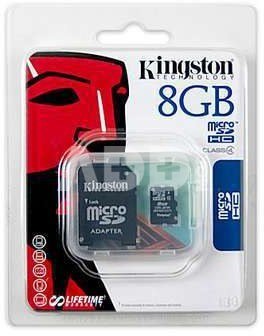 Kingston 8GB microSD atminties kortelė su SD adapteriu