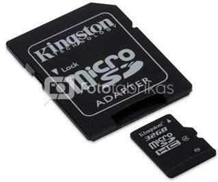 Kingston SDC4/32GB 32 GB, MicroSDHC, Flash memory class 4, SD adapter
