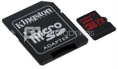 Kingston UHS-I Video Speed Class (V30) 32 GB, MicroSDHC, Flash memory class 10, SD adapter