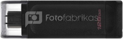 Kingston USB Flash Drive DataTraveler 70 128 GB, USB 3.2 Gen 1 Type-C, Black