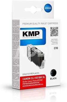 KMP C90 ink cartridge black comp. with Canon CLI-551 BK XL