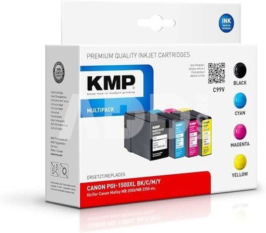 KMP C99V Multipack BK/C/M/Y compatible w. Canon PGI-1500 XL