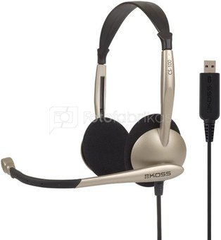 Koss Headphones CS100USB Headband/On-Ear, USB, Microphone, Gold, Noice canceling,