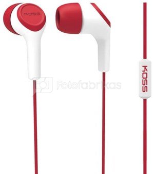 Koss Headphones KEB15iR In-ear, 3.5mm (1/8 inch), Microphone, Red,