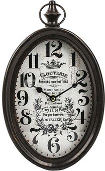 Laikrodis juodas sieninis metalinis 37,5x20x6,5 cm 97165