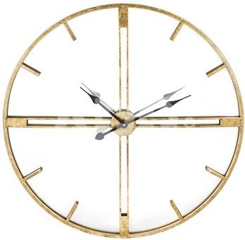 Laikrodis metalinis aukso spalvos 76x76x4 cm 142559