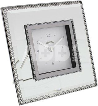 Laikrodis pastatomas skaidraus stiklo rėmelyje H:14 W:14 D:4 cm. HE397CK