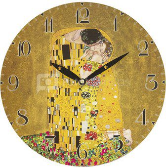 Laikrodis sieninis 29x29x4 cm Klimt. Bučinys motyvais 113416 w7a79-00223