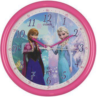 Laikrodis sieninis Disney Anna ir Eliza rožinis DI223 D 26 cm isp.