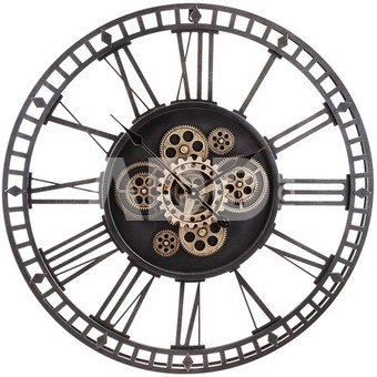 Laikrodis sieninis juodos/rudos sp. metalinis 75x75x4,5 cm 144218