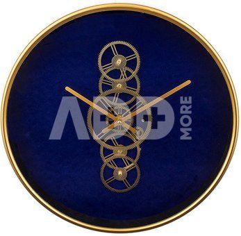 Laikrodis sieninis mėlynos/auksinės sp. metalinis 45,5x45,5x7,5 cm 147324