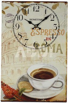Laikrodis sieninis Paveikslas su kavos puodeliu Romoje H:38 W:25 D:2 cm W7771