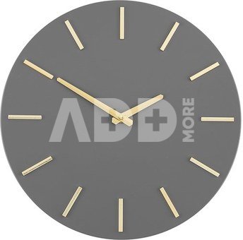Laikrodis sieninis pilkas, aukso spalvos detalės D35 cm 4Living 617098