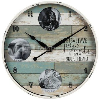 Laikrodis sieninis su 3 nuotraukomis 9 x 9 cm W7937 Viddop