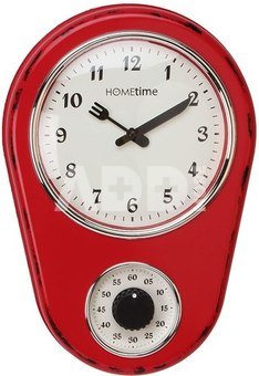 Laikrodis sieninis virtuvinis raudonas su laikmačiu H:32 W:22 D:5 cm W9756R