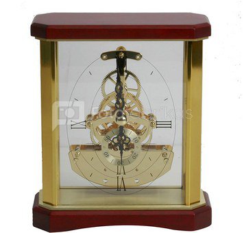 Laikrodis stalinis H 15 cm medžio/aukso sp. W2618