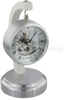 Laikrodis stalinis H:21 W:11 D:11 cm baltas/sidabro sp. W2018
