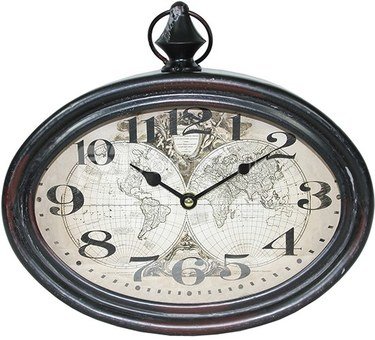 Laikrodis tamsiai rudas sieninis metalinis 29,5x28x6,5 cm 97163
