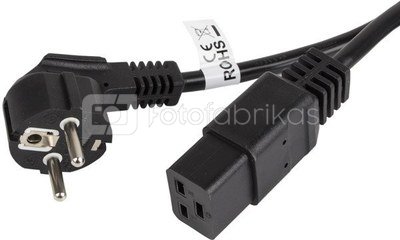 Lanberg Cable power CEE 7/7 - IEC 320 C19 16A VDE 1.8M black