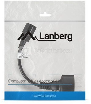 Lanberg Extension power cable IEC 320 C14 - Schuko 20cm black