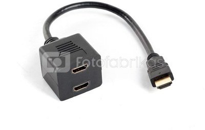 Lanberg HDMI-A Adapter (M) -> HDMI-A (F) x2 20cm splitter