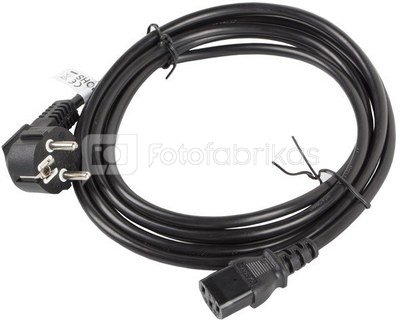 Lanberg Power cable CEE 7/7 - IEC 320 C13 3M VDE 3M black