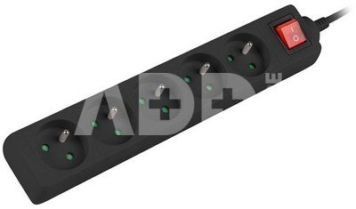 Lanberg Power strip 1.5m, black, 5 sockets, with switch, cable made of solid copper