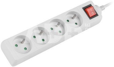 Lanberg Power strip 1.5m, white, 4 sockets, with switch, cable made of solid copper