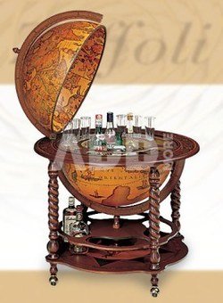 Large bar globe with drinks cabinet
