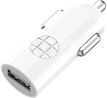 LED nabíječka do auta Budi 1x USB, 2,4A (bílá)