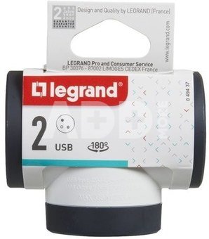 Legrand Rozg obrot 2xP+Z +USB AC-B/C
