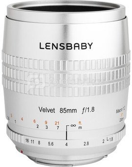 Lensbaby Velvet 85 silver Fuji X (Silver)
