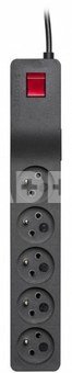 Lestar Surge protector ZX 510, 1L, 1,0m, black