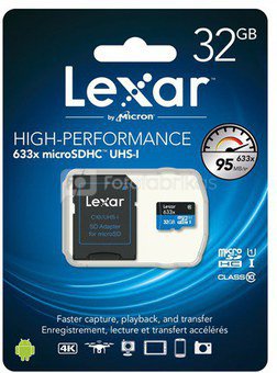 Lexar microSDHC 633x UHS-I 32GB with Adapter